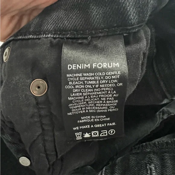 Aritzia Denim Forum The Arlo Hi-Rise Straight Jean Black Size 24 - Picture 9 of 11